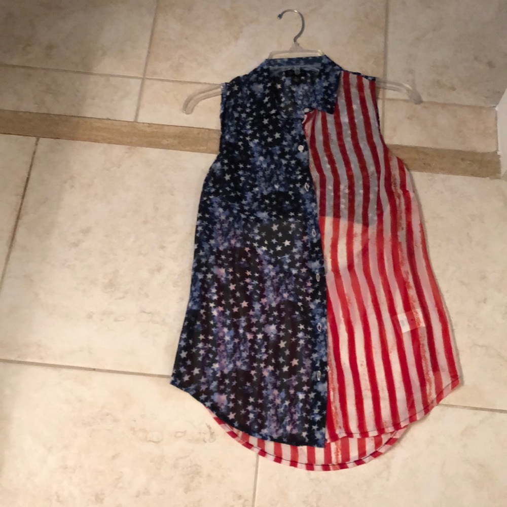 American Flag Button Down top